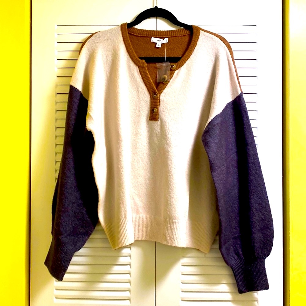 NEW Bella Ella Lux Color Block Sweater L